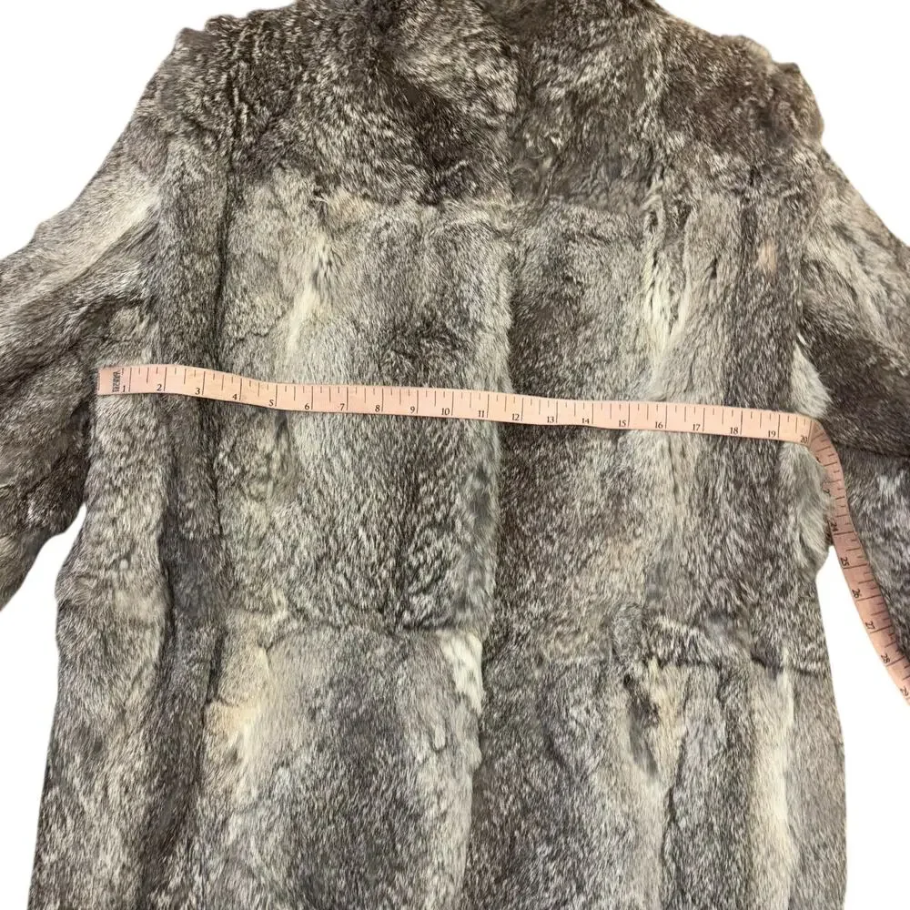 Sergio Valente Rabbit Fur Winter Coat Women’s M Luxury Maximalist Mobwife Soft